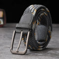 Non-perforated, non-perforated, men's and women's woven belts, elastic elastic canvas belts, women's Korean version, versatile s