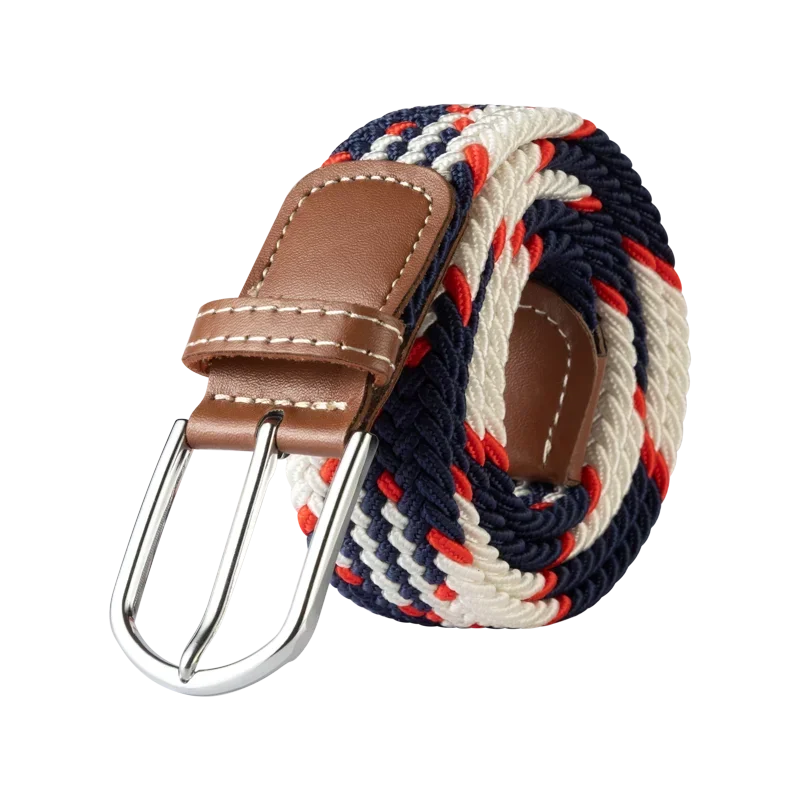 UNISEX Casual Knitted Pin Buckle Women Belt Woven Canvas Elastic Expandable Braided Stretch Jeans Belts for Men